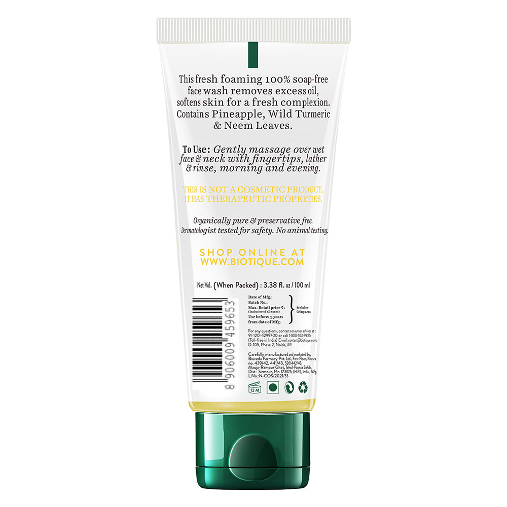 Pineapple oil control foaming face wash