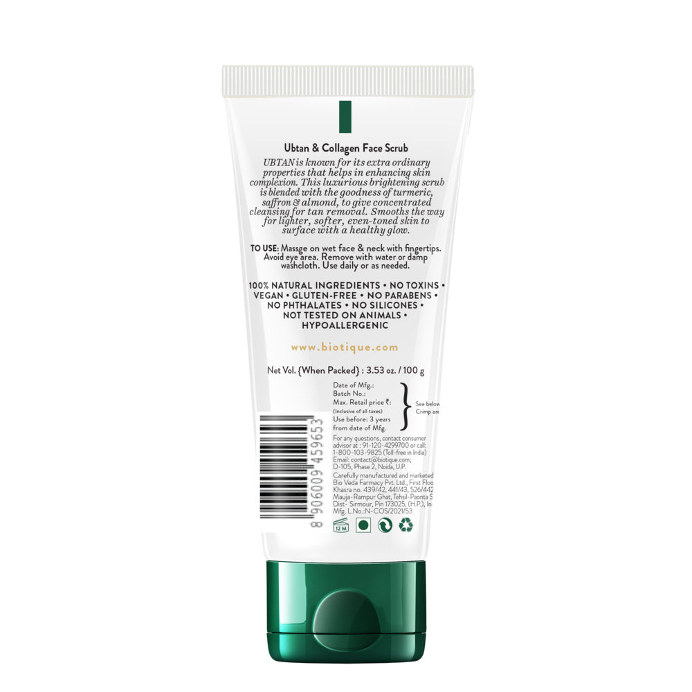 Biotique ubtan & collagen face scrub 100g