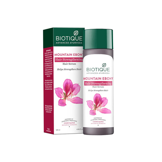 Biotique Mountain Ebony Hair Serum for Frizzy & Dry Hair – Lightweight, Non-Greasy Leave-In Treatment for Smooth, Shiny, Manageable Hair – Botanical Formula for Daily Use, 4 fl. Oz.
