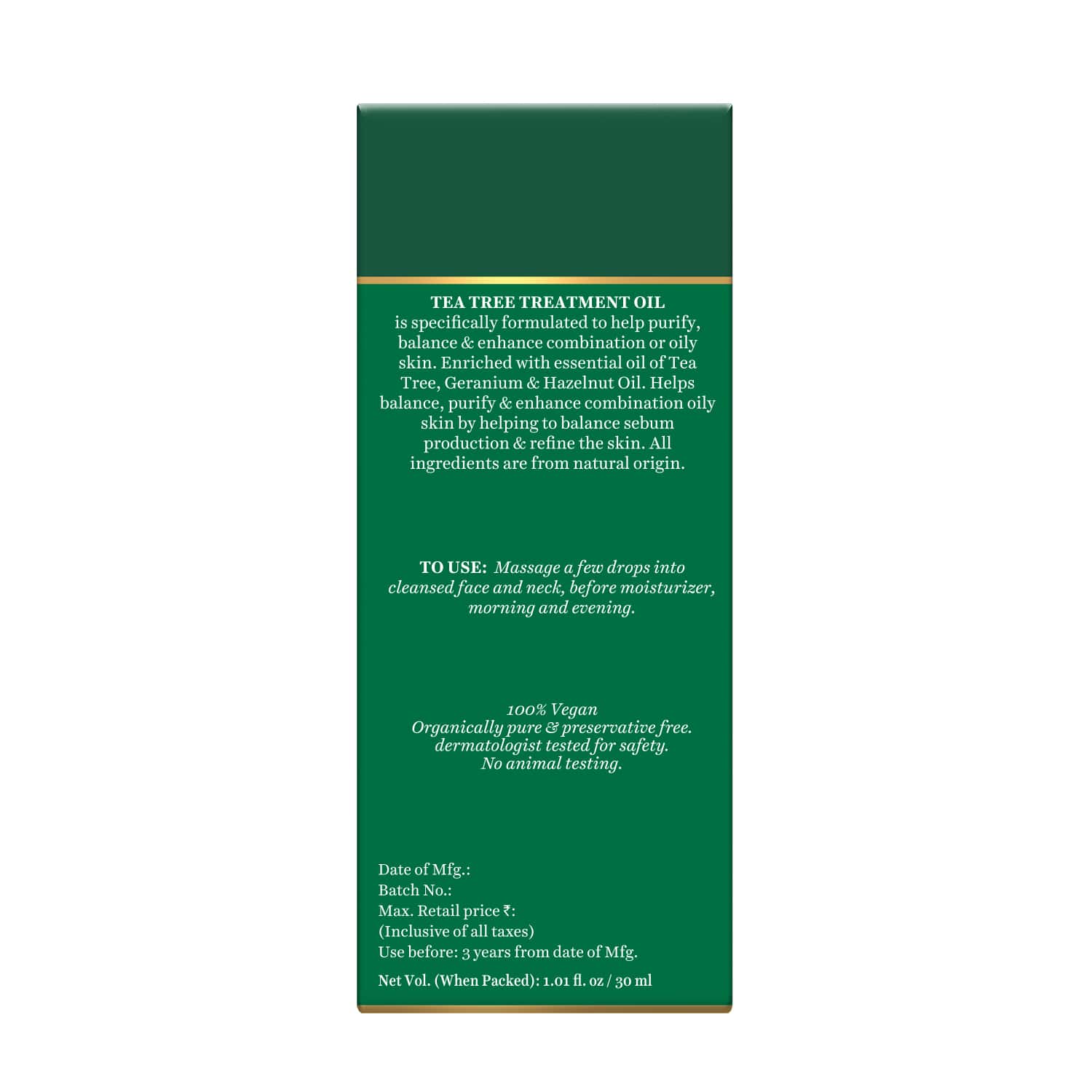 Tea tree treament oil essential oil for face 30ml