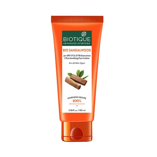 Sun shield sandalwood  50+spf sunscreen lotion.