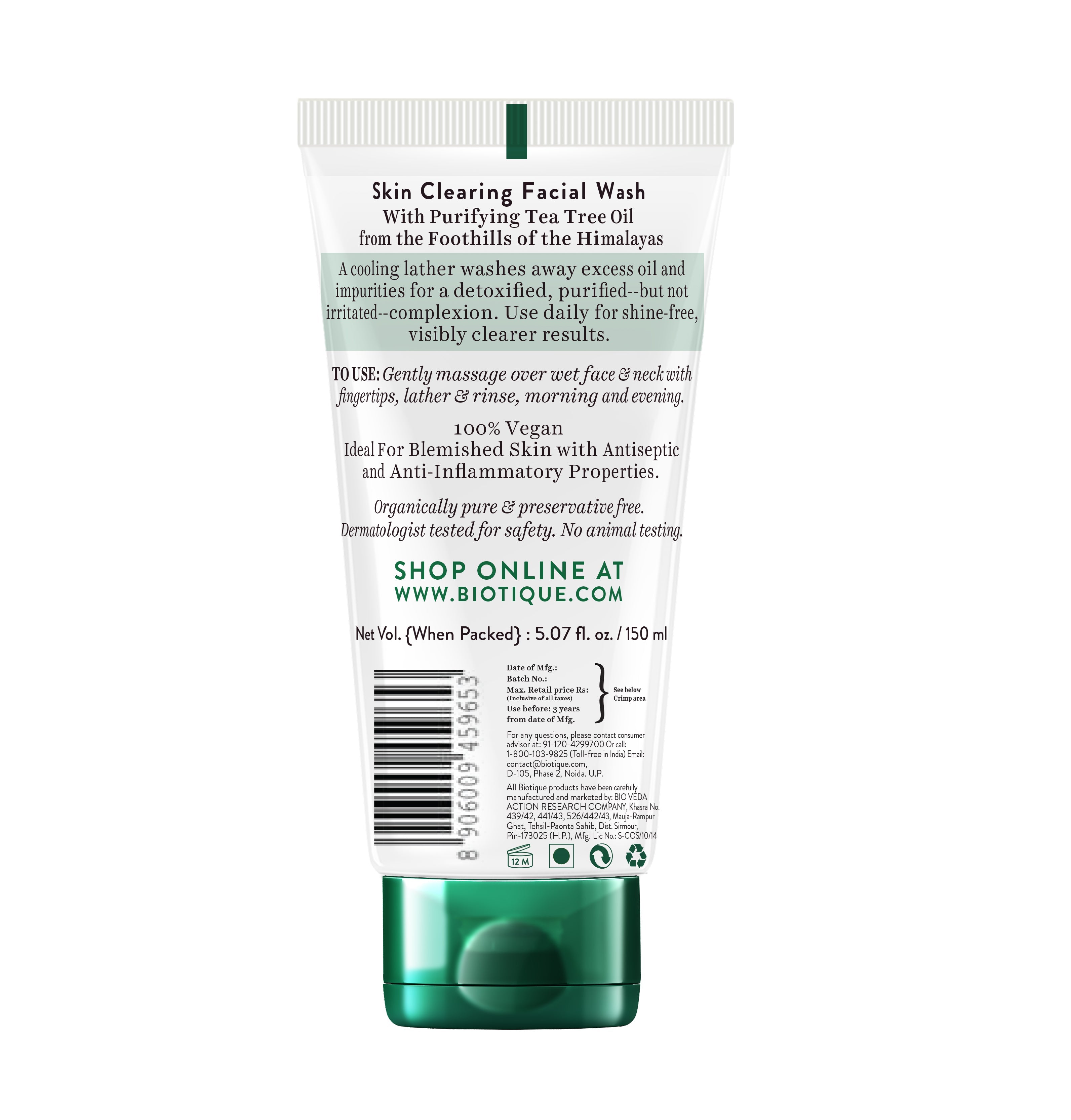 Tea tree skin clearing facial wash 150ml