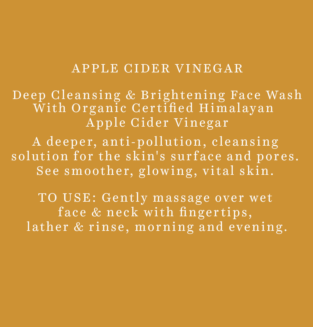 Apple cider vinegar face wash 150ml