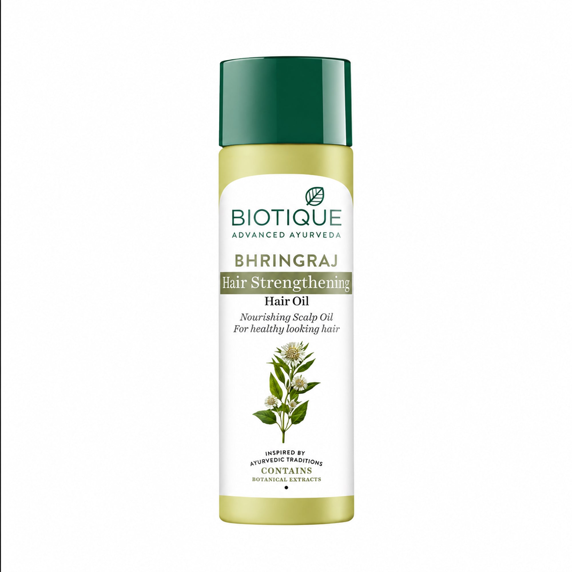 Biotique bhringraj nourishing scalp & hair oil, pre-wash treatment for stronger, fuller-looking hair, helps reduce breakage, adds softness & shine, all hair types, 4 fl.oz