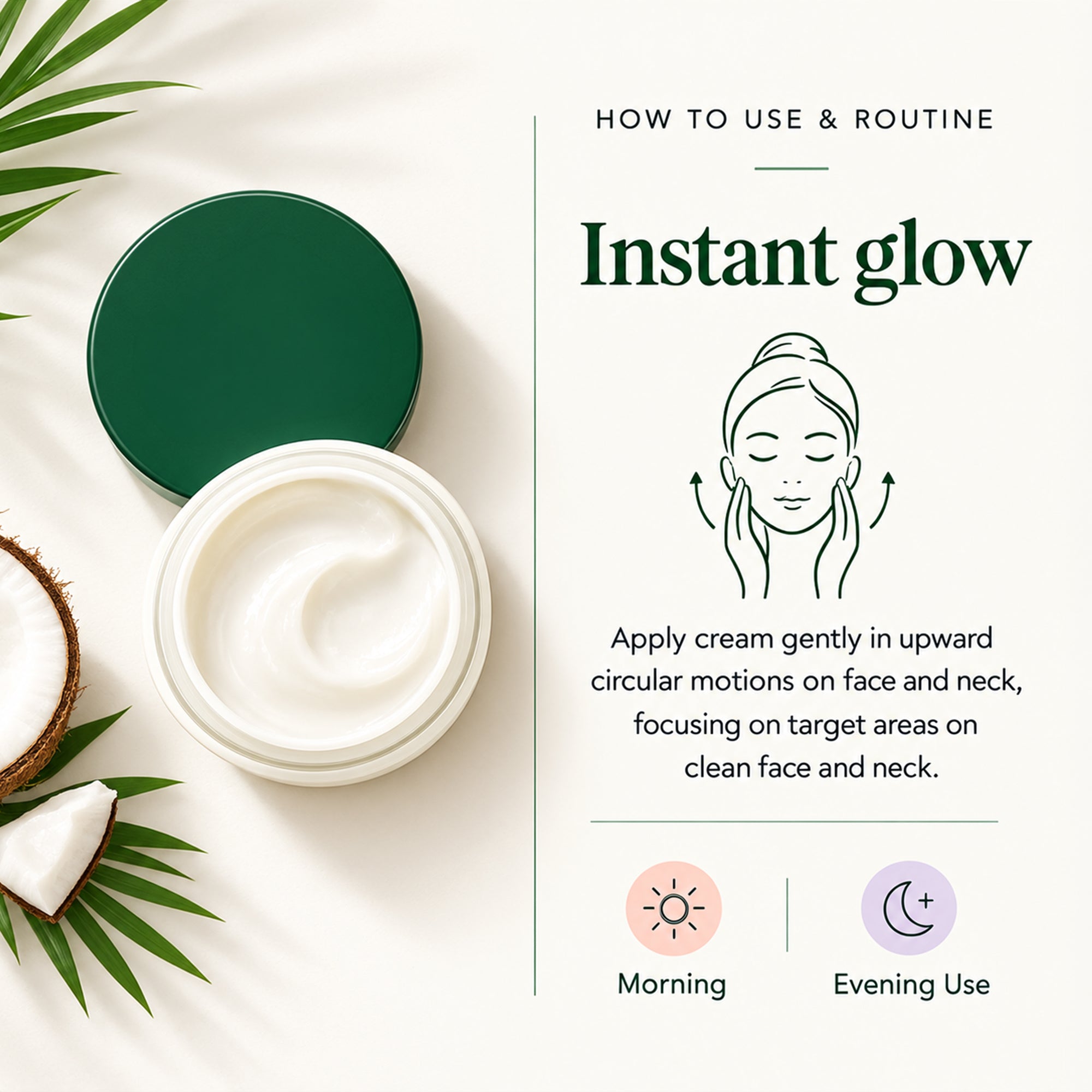Biotique coconut radiance face cream – lightweight daily moisturizer for soft, hydrated & radiant-looking skin – non-greasy hydration with botanical extracts – for normal to dry skin, 1.76 oz