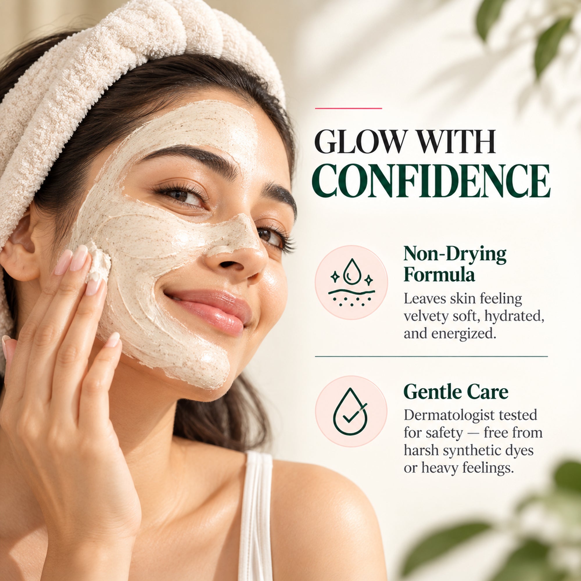 Biotique fruit radiance face mask – glow boosting face pack for dull skin, brightens & refreshes look, non-drying cream mask, smooth & soft skin feel, weekly skincare, all skin types, 2.64 oz