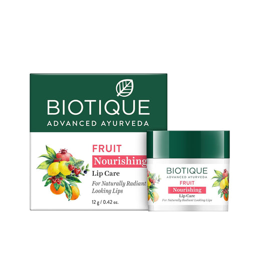 Biotique Fruit Nourishing Lip Care | Hydrating Lip Balm for Dry, Chapped Lips | Ayurvedic Natural Oils & Fruit Extracts | Soft, Smooth Lips | Lightweight, Non-Waxy Daily Lip Moisturizer, 0.42 oz