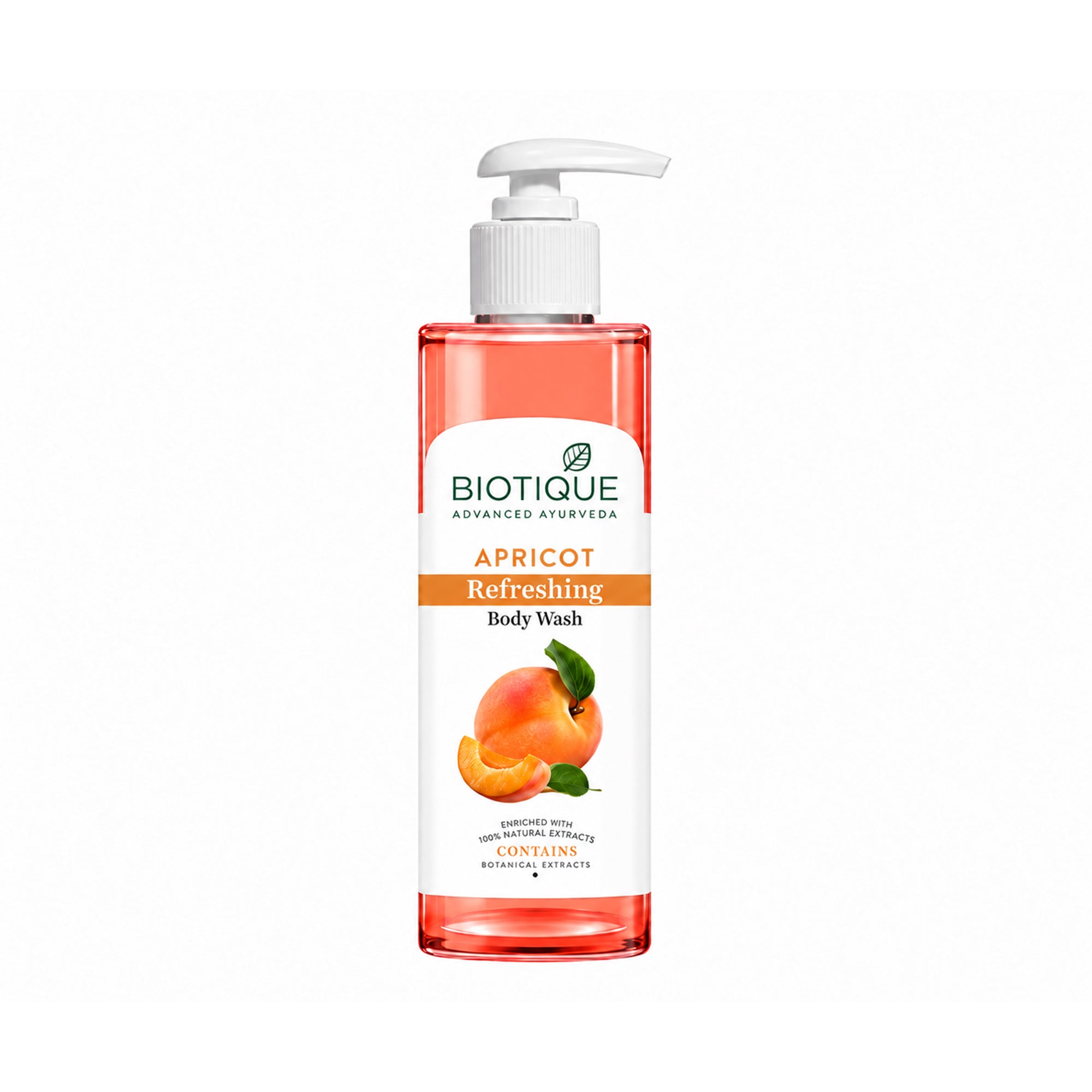 Biotique apricot refreshing body wash for women & men – gentle daily cleanser, non-drying formula, leaves skin soft, smooth & fresh – light gel with botanical extracts, 6.76 fl.