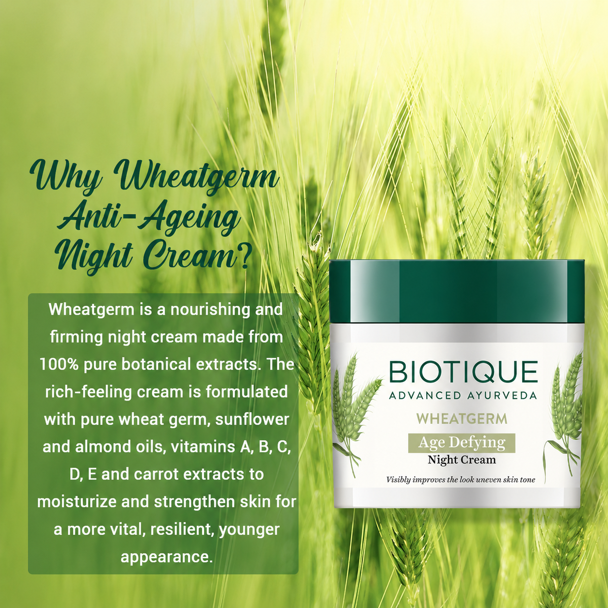 Wheatgerm night cream for smooth & hydrated skin