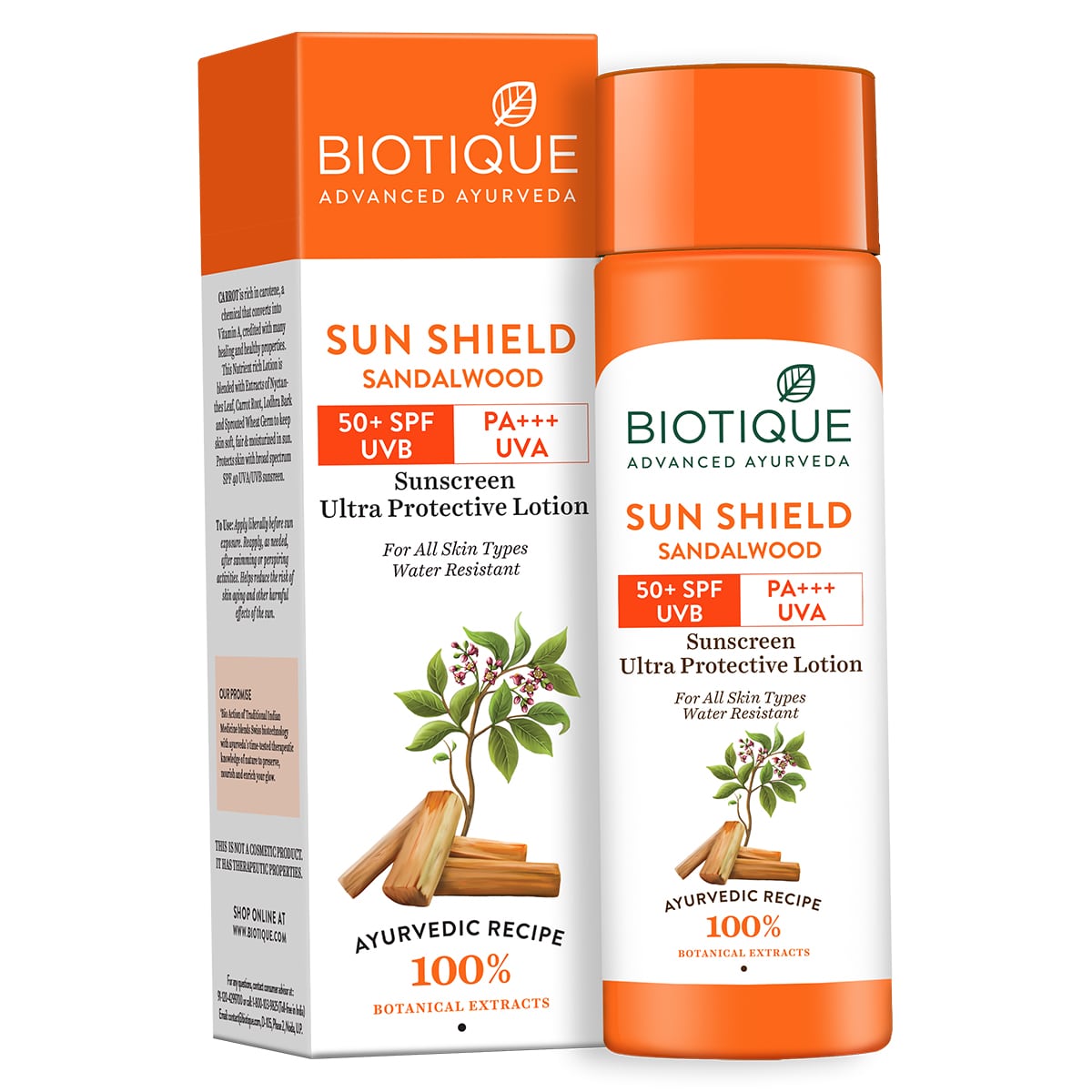 SUN SHIELD SANDALWOOD 50+SPF Sunscreen Lotion 190ml