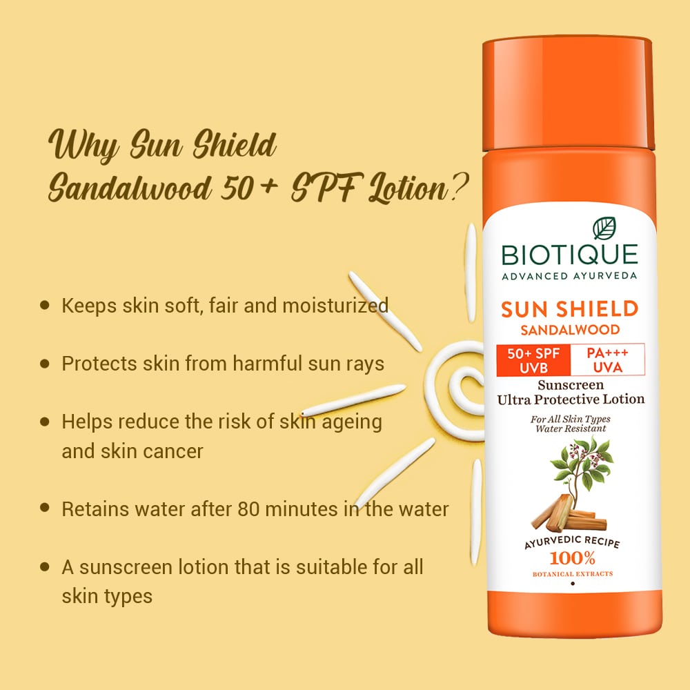 Sun Shield Sandalwood 50+SPF Suncreen Lotion 120 ml